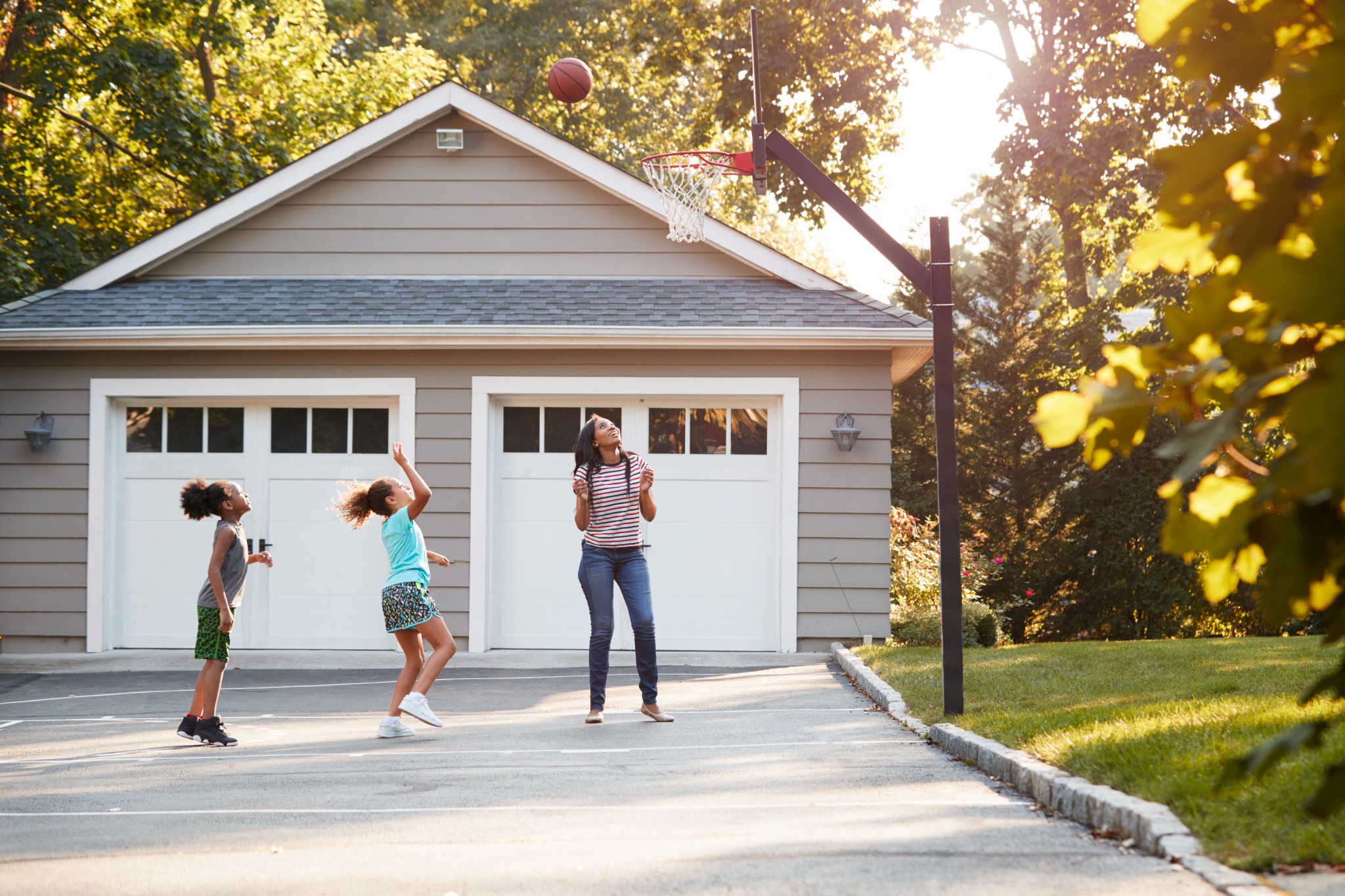Family enjoying driveway again